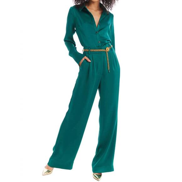 ALLISON NEW YORK Pants - NEW ALLISON NEW YORK joan satin pants in emerald